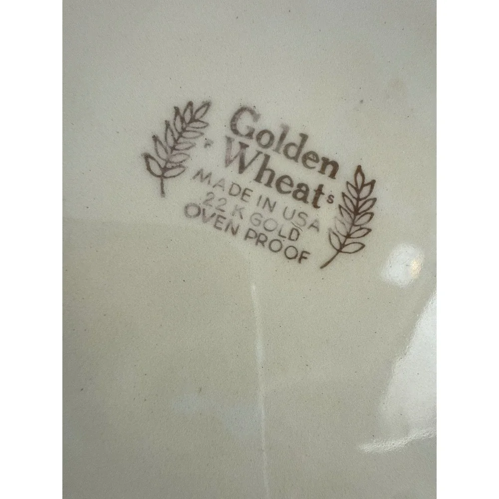 Vintage Golden Wheat 22K Gold Trim Soup Bowls Set of 6 Made‎ in USA Oven Proof